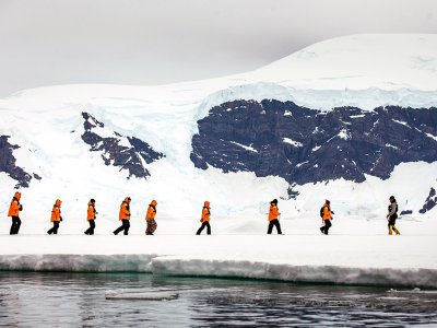 Snowshoeing in Antarctica