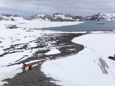 Hiking in the Antarctica