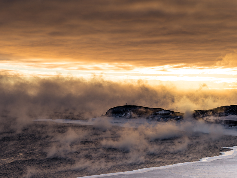 Sea smoke, McMurdo Sound, Antarctica