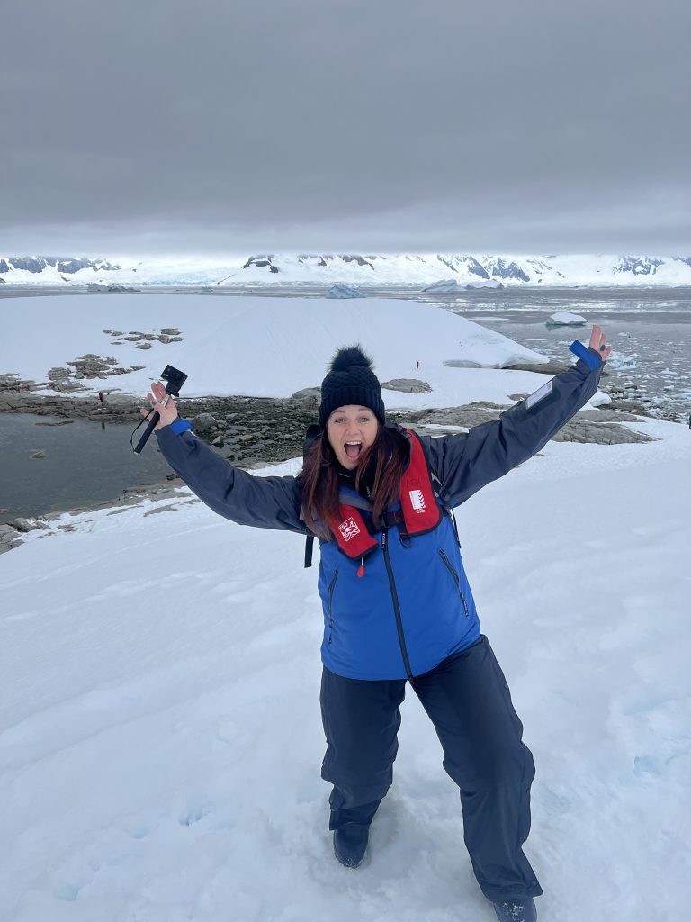 Gaynor enjoying Antarctica