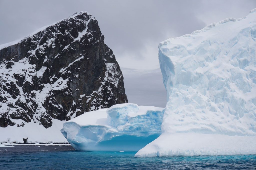 Icebergs around the peninsula