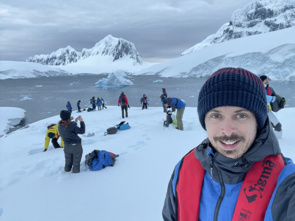 Ben in the snow camp