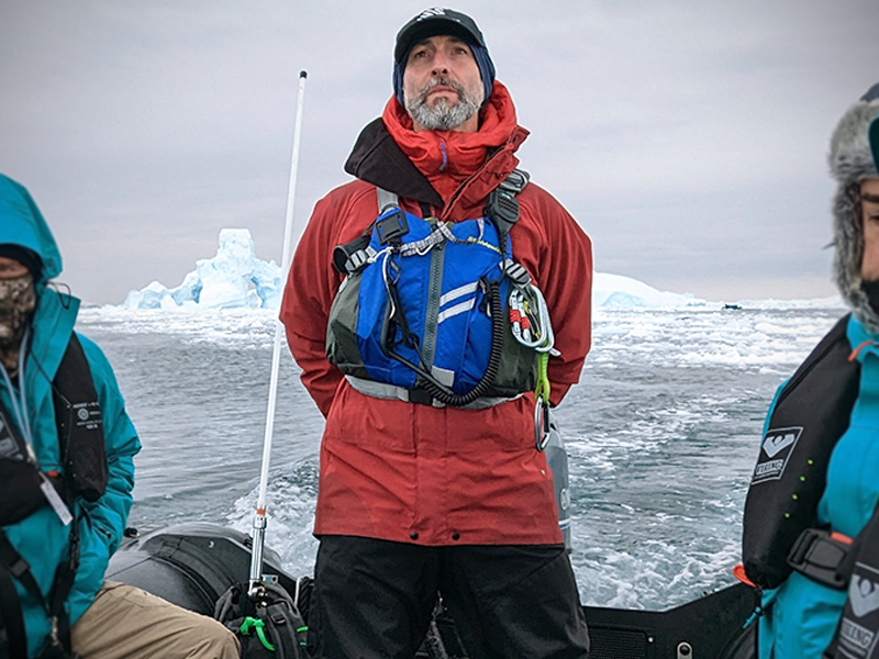 Richard on a zodiac excursion