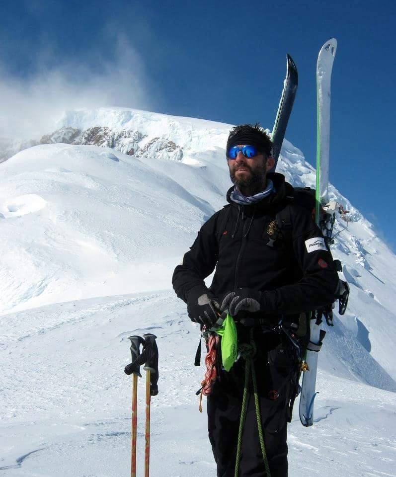 Richard and skis on one of his polar expeditions