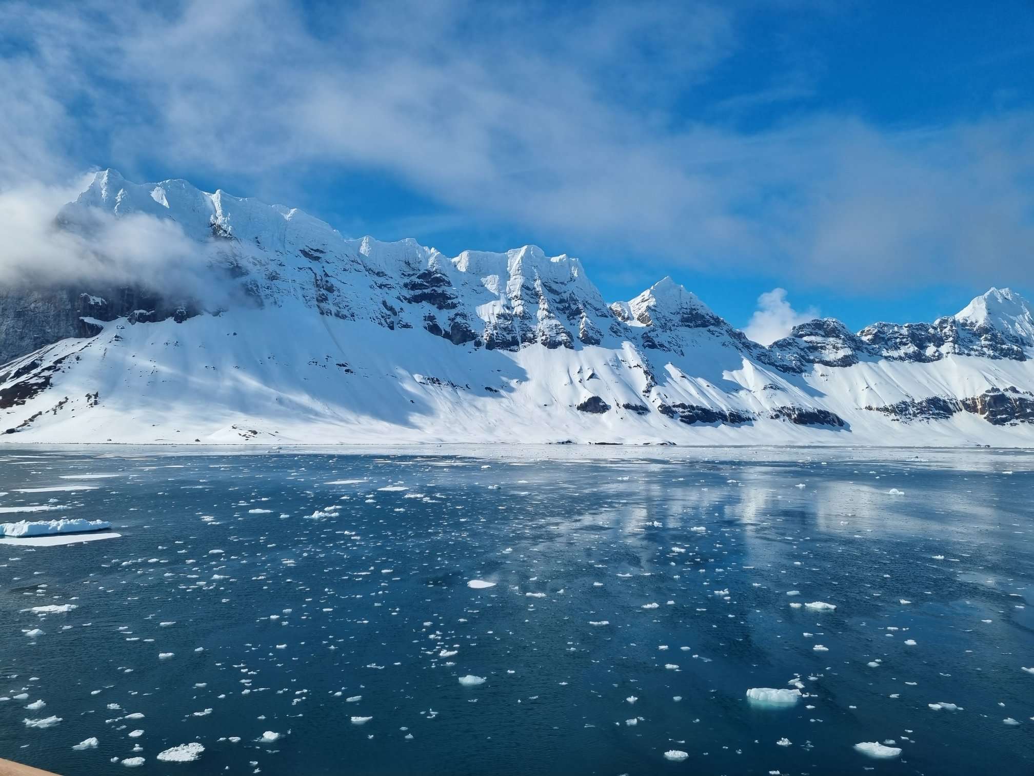 Kasey's shot of a sun-drenched icy fjord