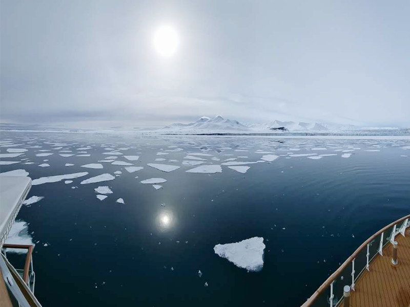 Kasey's view from the ship of the pack ice