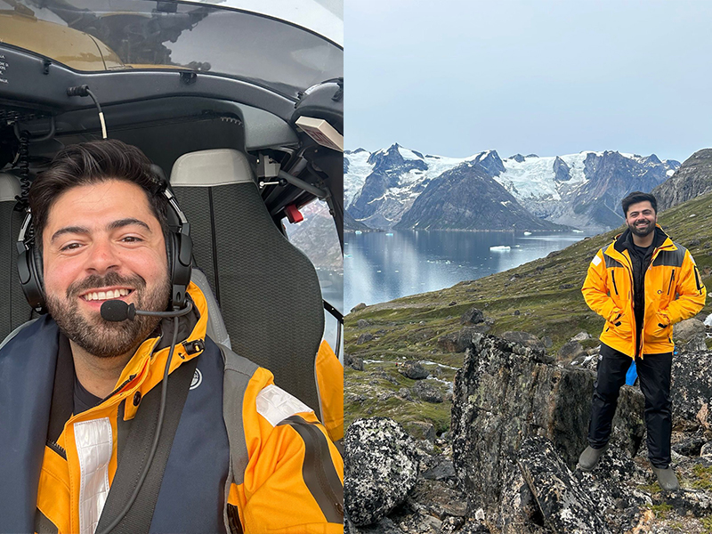 Felipe enjoying Greenland in the air and on terrafirma