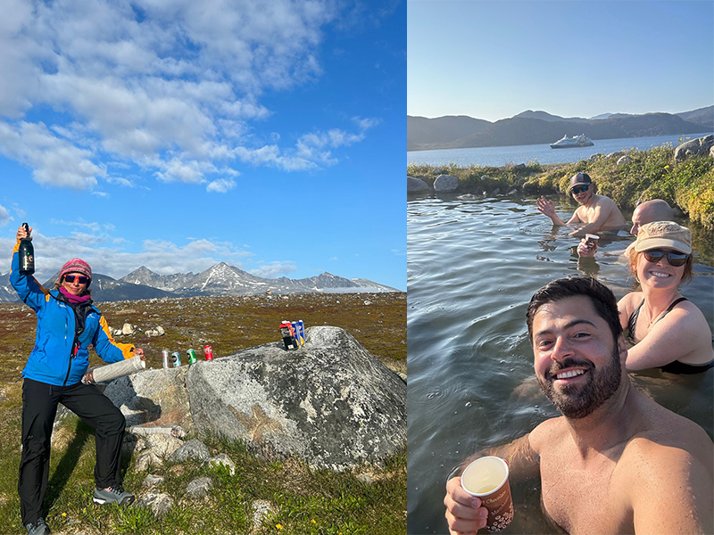 Felipe and guests enjoying the hot spring bar