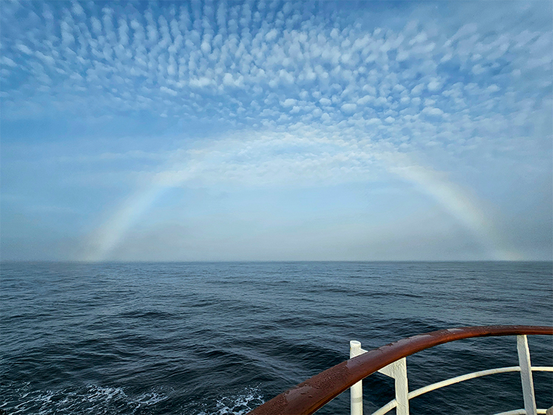 Lucy's shot of a “white rainbow” or “fogbow.”